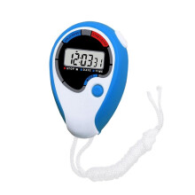 Classic Digital Handheld LCD Chronograph Sports Stopwatch Timer Stop Watch With Blue String Lanyard Fitness Timer