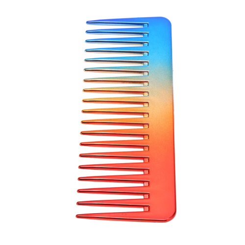 3pcs Gradient Color Wide Tooth Comb Set, ABS, 15.5x6cm 1
