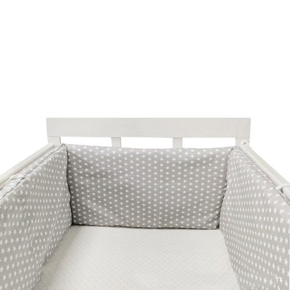 Breathable Crib Bumper Pads with AllRound Safety Protection, Soft Cotton Cot Rail Liner 350x30
