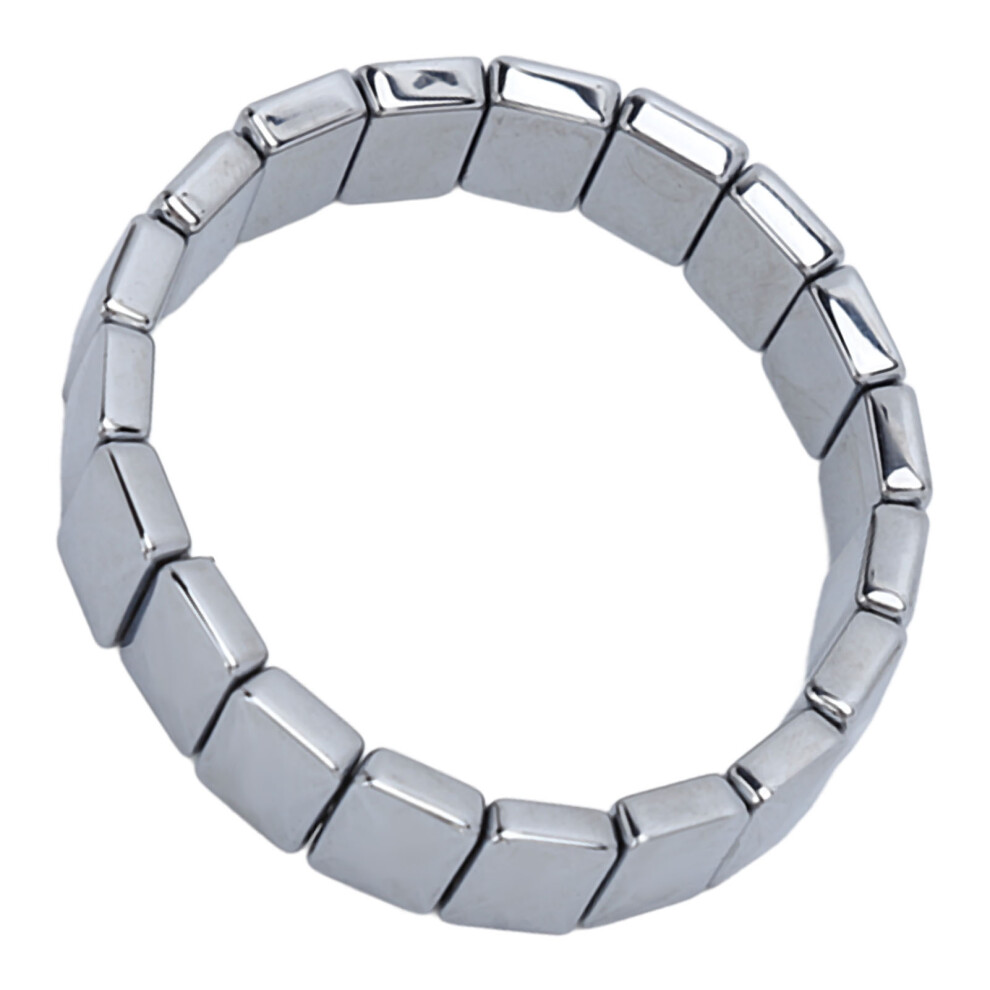 Energy & Pain Relief Men's Terahertz Stone Bracelet Faceted Rectangle Style