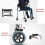 Rollator Walker With Seat Adjustable Height Folding Travel, Adult Trigger Release Mobility Aid For Elderly 4