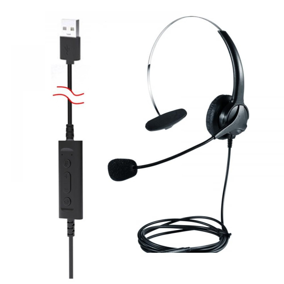 Headset Usb Computer Interface For Office Online Class Teaching, Voice Call Centre, Customer Service, Game Operator 9382693325327
