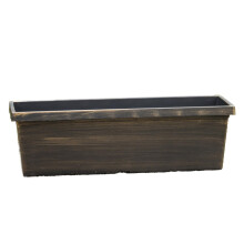 Brushed Black Bronze Window Box Planter 30 Inch Outdoor Garden Trough with Drainage Holes