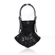 Bondage Leather Mask with Adjustable Buckle, Unisex BDSM Headgear for Role Play and Adult Games
