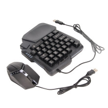 Half Hand Gaming KB & Mouse Combo Wired Wireless for Android IOS 10.0‑13.3