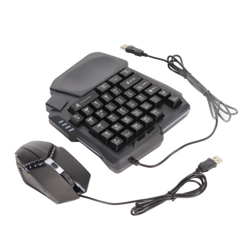 Half Hand Gaming KB & Mouse Combo Wired Wireless for Android IOS 10.0‑13.3