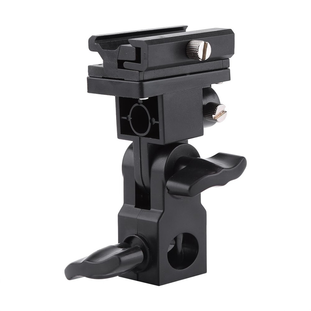Flash Hot Shoe Mounting Bracket For Stand - Adjustable Umbrella Holder, Sturdy Plastic, 1Pc Suitable For Photography And Video Light/Black 9199774039826