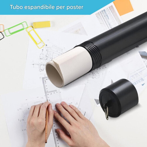 Poster Storage Tube Architect Drawing Tube Lightproof Travel Document Container Protective Project Case 2
