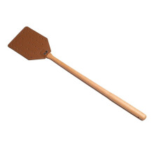 Leather Fly Swatter with Wooden Handle, 19 Inch PU Leather, Wide Striking Zone for Indoor Outdoor