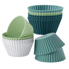 12pcs Silicone Cupcake Molds Nonstick Reusable Muffin Baking Cups Food Grade Easy Release
