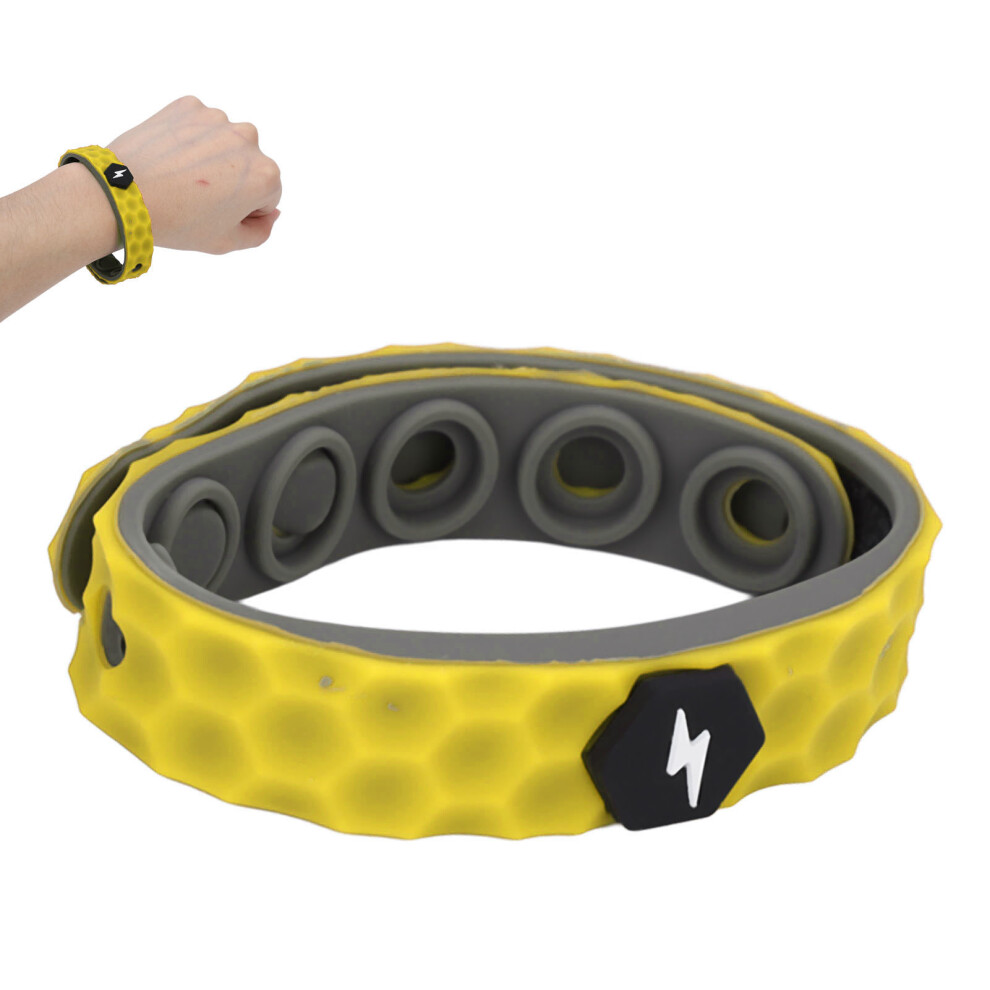 Yellow Cordless Negative Ions Anti-Static Silicone Wristband