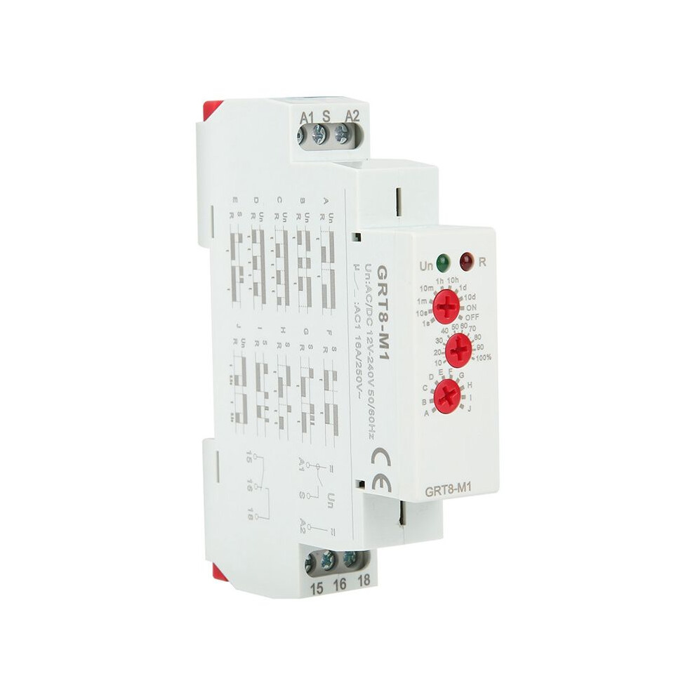 Grt8-M1 Delay Relay Multifunctional Timer Ac Contactor Isolator With 10 Functions Din Rail Mount Ac/ 12V-240V 6032433103649