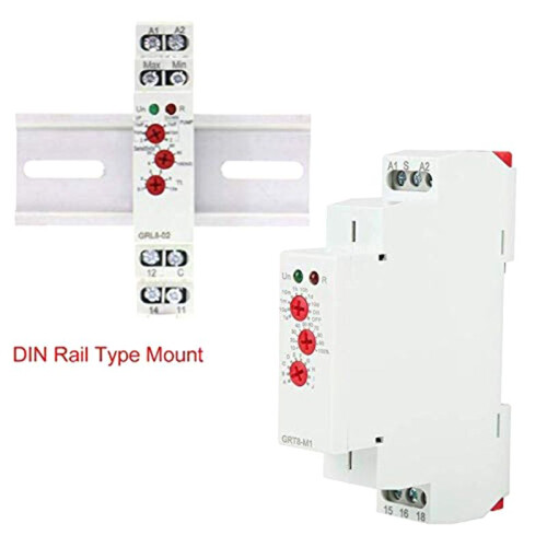 GRT8-M1 Delay  Relay Multifunctional Timer AC  Contactor Isolator with 10 Functions DIN Rail Mount AC/ 12V-240V 2
