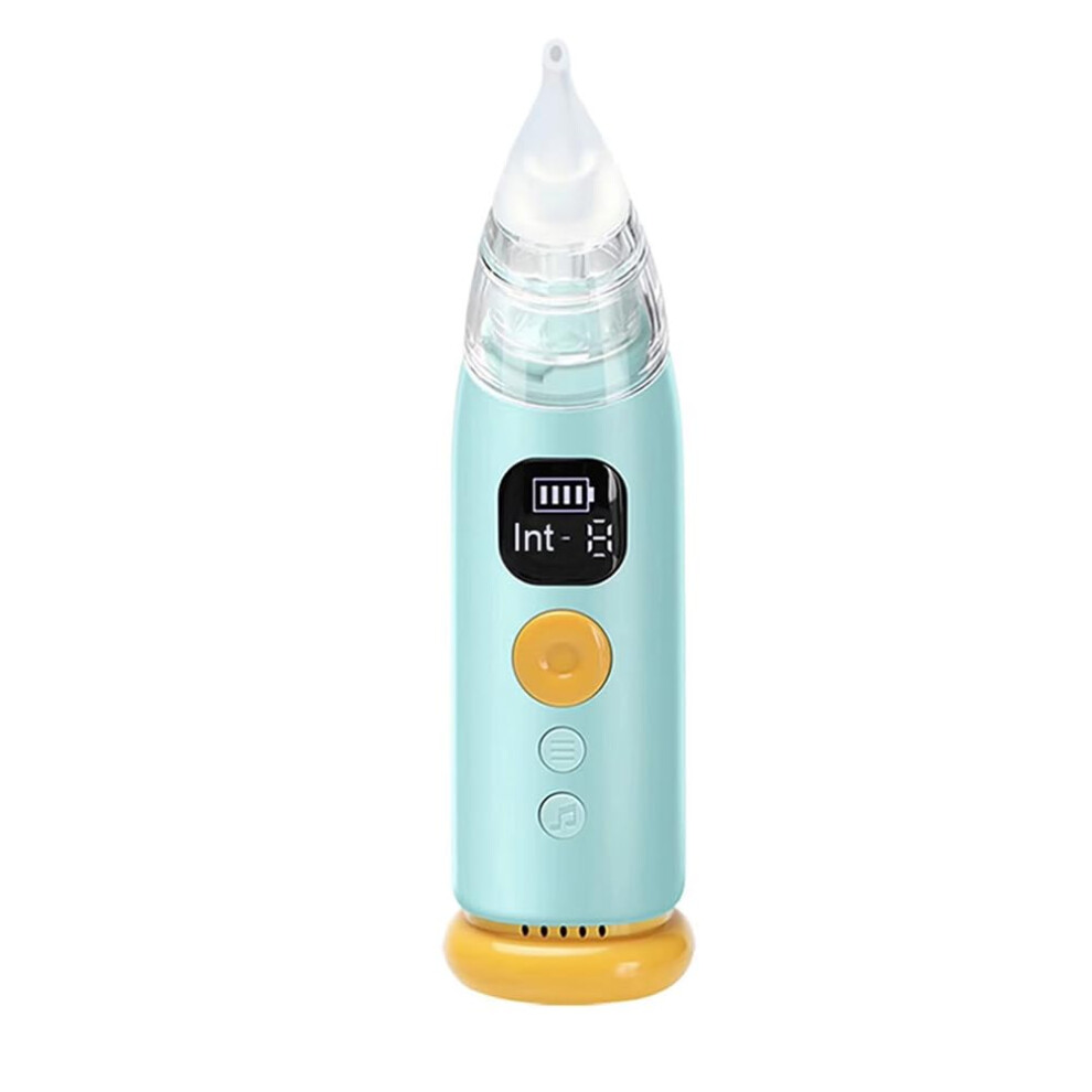 Electric Nasal Aspirator For Baby With Quiet Operation And Washable Removable Silicone Tip Green