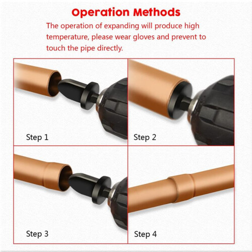 7Pcs Manual Copper Pipe Swaging Tool Drill Bit,6Pcs Pipe Expander Drill Bit 5 in 1 Air Conditioner Copper Pipe Expander 1