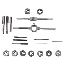 20Pcs Metric Hand Tap and Die Set M3-M12 Screw Thread Plugs Straight Taper Reamer Tools
