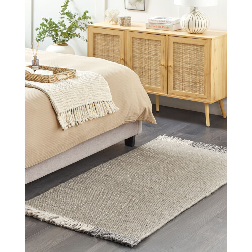 Beliani Rug TEKELER Grey 80 x 150 cm Wool 1
