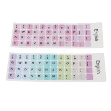 Helle PVC-Tastaturaufkleber 2 Stück Wasserfest Staubdicht Englische Tastenkappen für PC