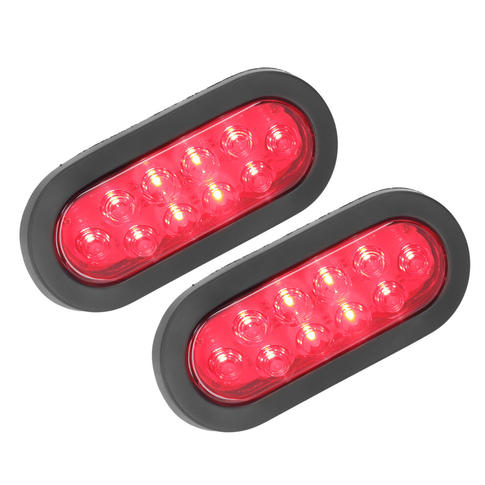 12V Led Marker Tail Lights 2Pcs Waterproof For Trailer Truck Red 6911375410803
