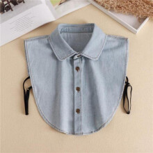 Fashion White Fake Collar for Women - Detachable Lace Half Shirt Collars, Removable Black Tie Top Decor, Size 42