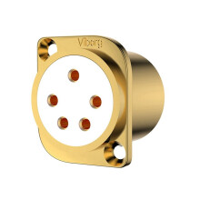 VIBORG Conector XLR de 5 Polos de Cobre Puro Chapado en Oro de 24 K CF205G para Auriculares Pro Bias Conector de Audio de Alta Calidad