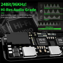 PLEXTONE GS1 Game Phone Sound Card 3 in 1 Mobile Game Sound Card with Charger Adapter USB-C Type-C to 3.5mm Charging