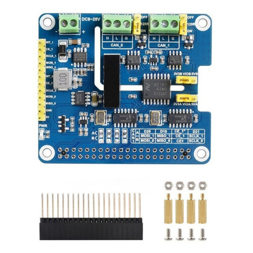 2-Channel Isolated CAN FD Expansion HAT för Raspberry Pi 5/4B/3B/Zero/Zero W/Zero 2W// W/ WH