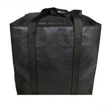 Portable Camping Toilet Bag 5.3 Gallon RV Carrying Case with Double Zipper Handles Black Nylon