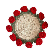 Bloemenonderzetters voor Koffiekopjes, Theeonderzetter, Bureauonderzetter, Decoratieve Onderzetters voor Kopjes, Gehaakte Bloemen, Boeket B