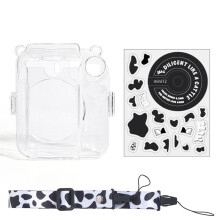 För  Instax  12 PC Kamerafodral Skyddsskydd Axelrem Förvaringsväska Strap Sticker Set Svart och Vit