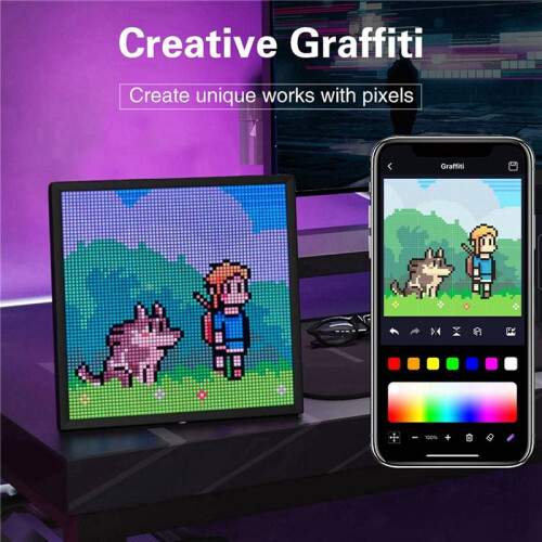 LED Pixel APP Controllo del Cellulare Display 64X64 Luce Notturna Programmabile Schermo LED Pixel Schermo Luce da Comodino 1