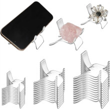 72 Supports de Présentation pour Pierres, 3 Tailles, Chevalets en Acrylique pour Pierres, Géodes, Petits Objets de Collection