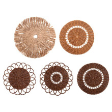 5er-Set Boho-Wandkorb-Dekor, Nordische, Einfache, Handgefertigte Stroh-Wanddekoration, Handgefertigt, Gewebt, Kleine Wanddekoration