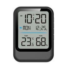 Digitale Elektronische Wekker met Temperatuur-Vochtigheidssensor, Tijd-/Week-/Datum-/Temperatuur-/Vochtigheidsweergave, Kleine LED-Klok, Zwart