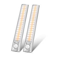 2 STUKS LED-Bewegingssensor Kastlamp, 40 cm USB Oplaadbaar 80 LED Nachtlampjes voor Keuken, Kledingkast, Garage, Slaapkamer