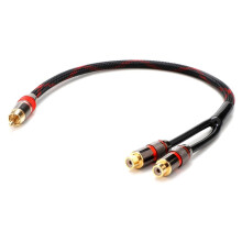 30 cm Cinch-Y-Splitterkabel, Audio-Buchsenadapter, Stecker auf 2 Buchsen, DIY-Audiogeräte