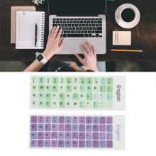 2pcs Colorful English Keyboard Stickers for 10in-17in Laptops & PCs