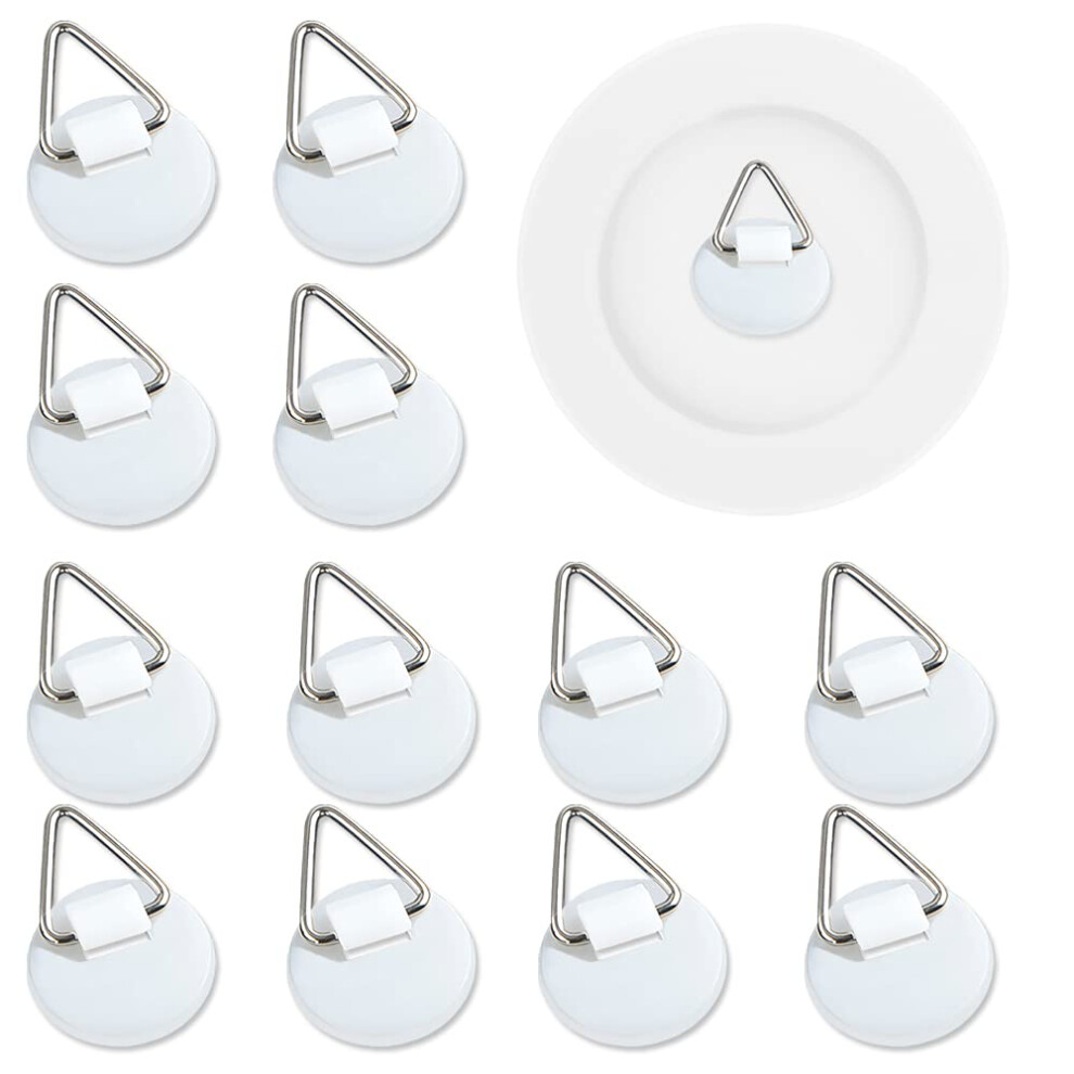 50Pack Invisible Selfadhesive Plate Hangers, Vertical Plate Holder, Adhesive Hooks For Plates And Pictures, White 9187378393062