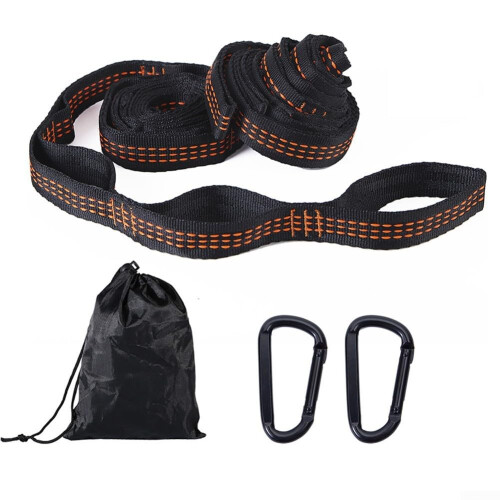 2Pcs Heavy Duty Hammock Straps with Adjustable Loops for Camping, 500kg Load Capacity, Blue