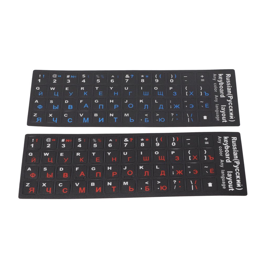 & Russian Keyboard Stickers For Pcs - Easy To Apply & Remove Blue/Red 4921375417490