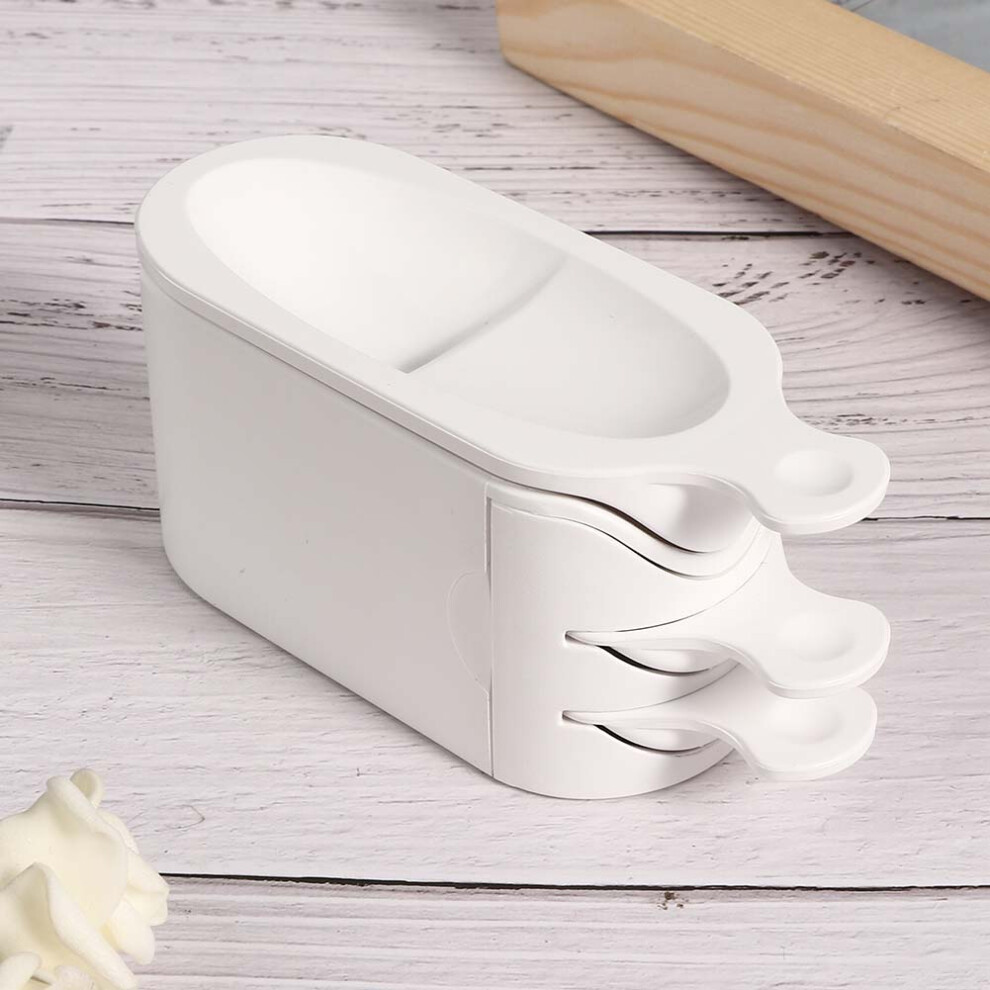 White ABS Nail Dip Powder Case with Mould, French Manicure Tray