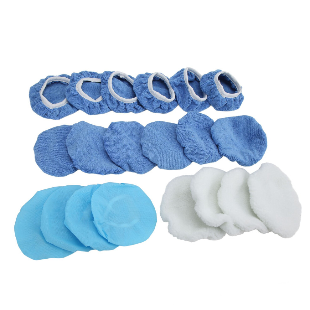 20 Pieces 6in Microfiber Car Polisher Bonnet Set for Cars, Motorcycles, Ships