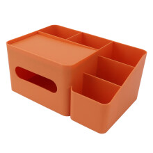 Orange plastique boîte à mouchoirs avec couvercle pour maison et bureau, 1 boîte