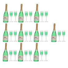 10 Sets Miniaturhaus Champagner- & Weinflaschen Dekoration, PVC, Inklusive Größen