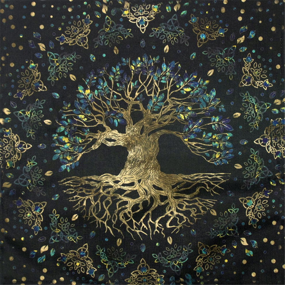 Altar Cloth Tree Of Life Linen Tablecloth For Tarot And Divination, Tarot Mat, Witchcraft Decor