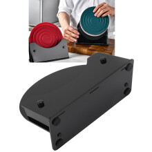 Heat-Resistant Round Plastic Placemat Holder, Nonslip, 354g Black