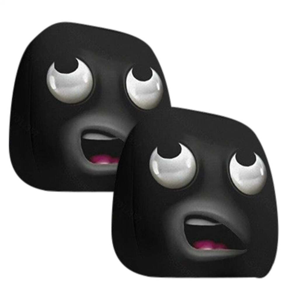 2Pcs Halloween Big Eyes Car Headrest Covers, Funny Cartoon Auto Protector, Universal Fit 9382693331120
