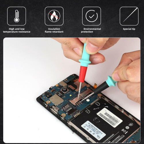 Fine Tip Multimeter Test Leads For Precise Circuit Testing, Antislip Grip, Electronics Probes For Diagnostics & Repairs 2