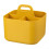 Stackable Home Basket Organizer With Handle Plastic Desktop Storage Box With Removable Divider Yellow 1