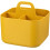 Stackable Home Basket Organizer With Handle Plastic Desktop Storage Box With Removable Divider Yellow 4